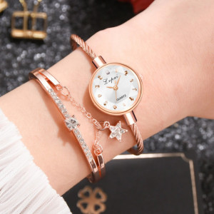 Set ceas de dama Lvpai white cu o bratara
