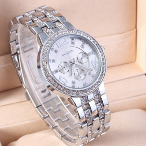Ceas de dama Geneva rhinestone silver