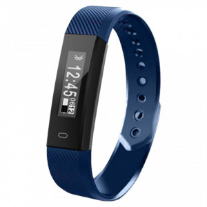 Bratara fitness smart HR BT 4.0, ritm cardiac, pedometru, remote camera, notificari, Android, iOS, vibratii, albastru