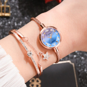 Set ceas de dama Lvpai blue cu o bratara