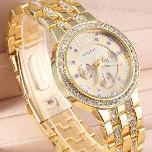 Ceas de dama Geneva rhinestone gold