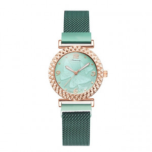 Set cadou cu ceas de dama Rinnandy Afrodita verde si patru bratari elegante