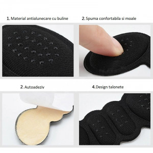 Set talonete din bumbac si spuma pentru calcaie culoarea pielii