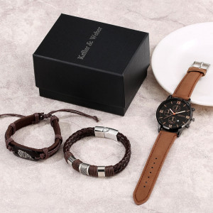 Set cadou cu ceas barbatesc Geneva Adventure si doua bratari elegante