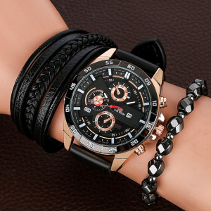 Set cadou cu ceas barbatesc Vavavoom KWD0322 si doua bratari elegante