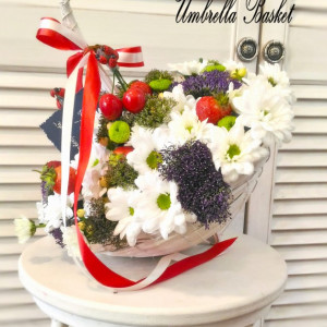 Cherry Strawberry Umbrella Basket