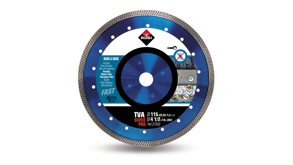 Disc diamantat pt. materiale foarte dure 115mm, tva 115 superpro - rubi-31932