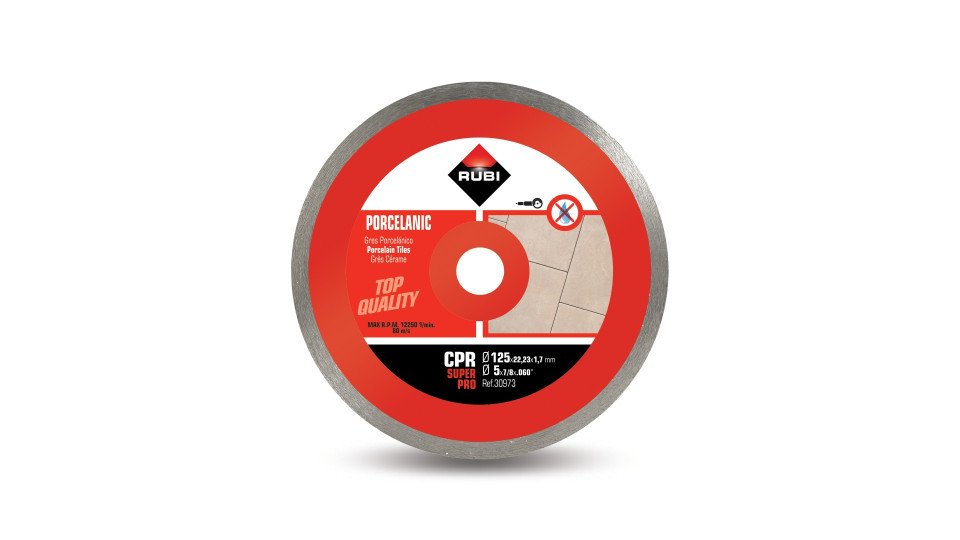 Disc diamantat pt. gresie portelanata 125mm, cpr 125 superpro - rubi-30973