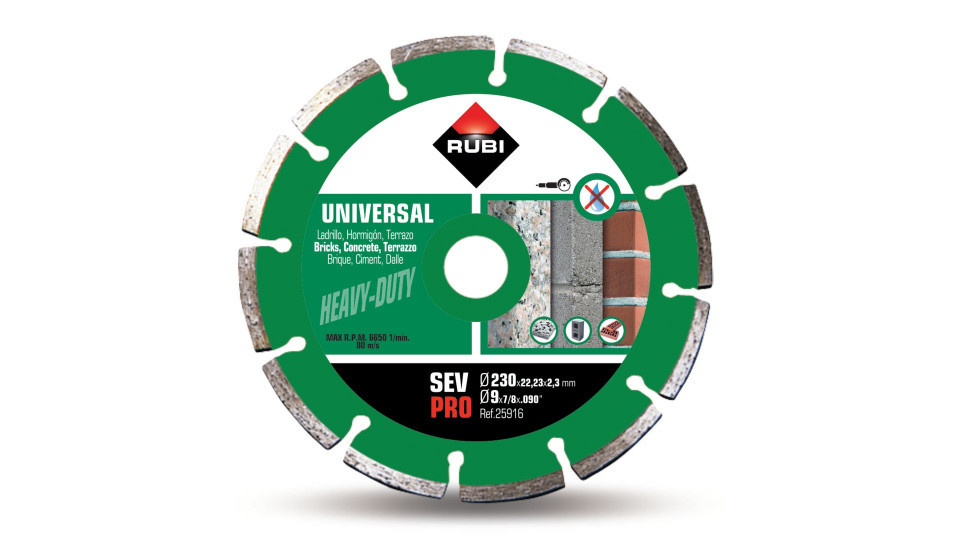 Disc diamantat pt. beton si caramida 230mm, sev 230 pro - rubi-25916