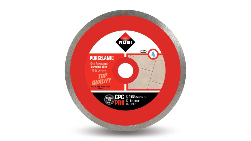 Disc diamantat pt. gresie portelanata 180mm, cpc 180 pro - rubi-30955