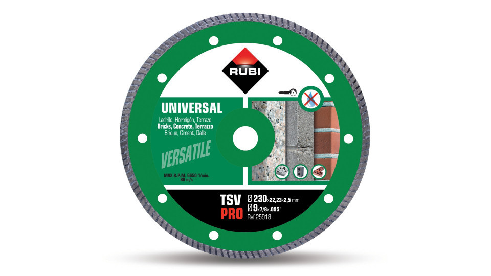 Disc diamantat pt. beton si caramida 230mm, tsv 230 pro - rubi-25918