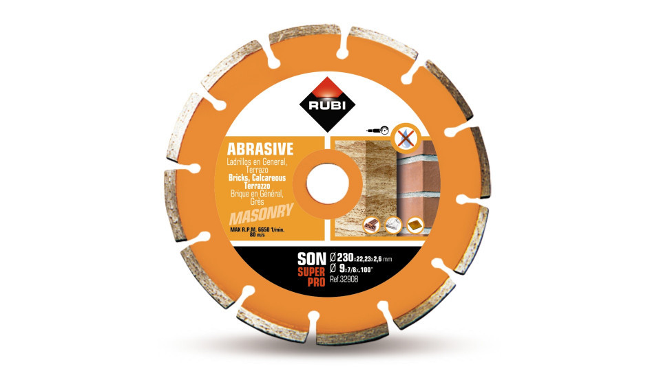 Disc diamantat pt. materiale abrazive 230mm, son 230 superpro - rubi-32908