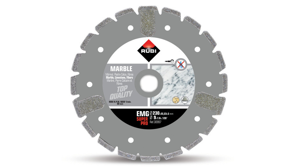 Disc diamantat galvanizat pt. marmura 230mm, emg 230 superpro - rubi-30997