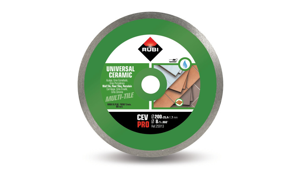 Disc diamantat pt. gresie si faianta 200mm, cev 200 pro - rubi-25913