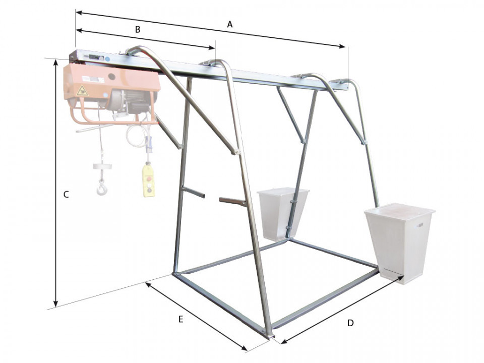 Stand metalic cu sina suport pt. electropalane pana la 300kg iori-cav30