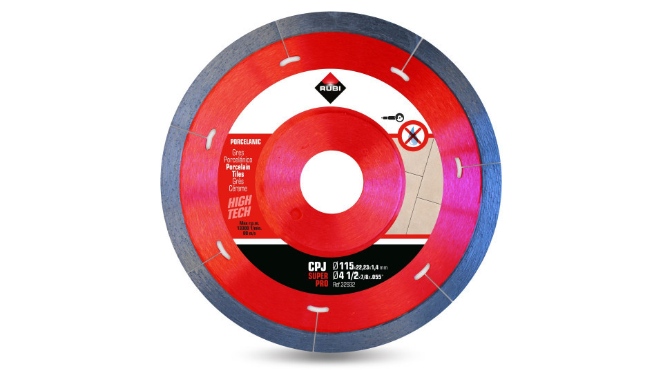 Disc diamantat pt. gresie portelanata 115mm, cpj 115 superpro - rubi-32932