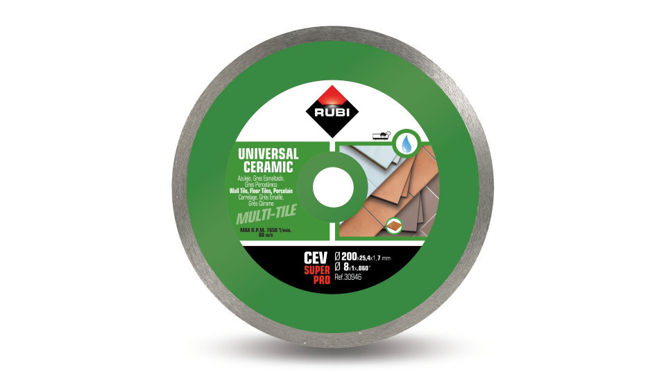 Disc diamantat pt. gresie si faianta 200mm, cev 200 superpro - rubi-30946