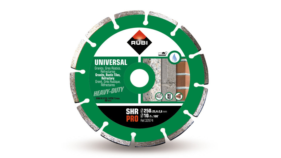 Disc diamantat pt. materiale de constructii 250mm, shr 250 pro - rubi-32974