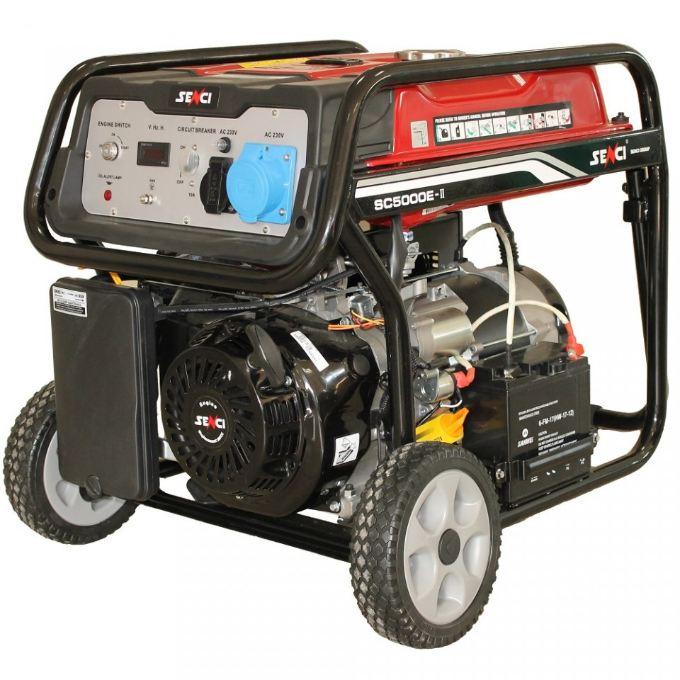 Generator de curent 4.5kw senci sc-5000 top - avr inclus, motor benzina cu demaraj electric