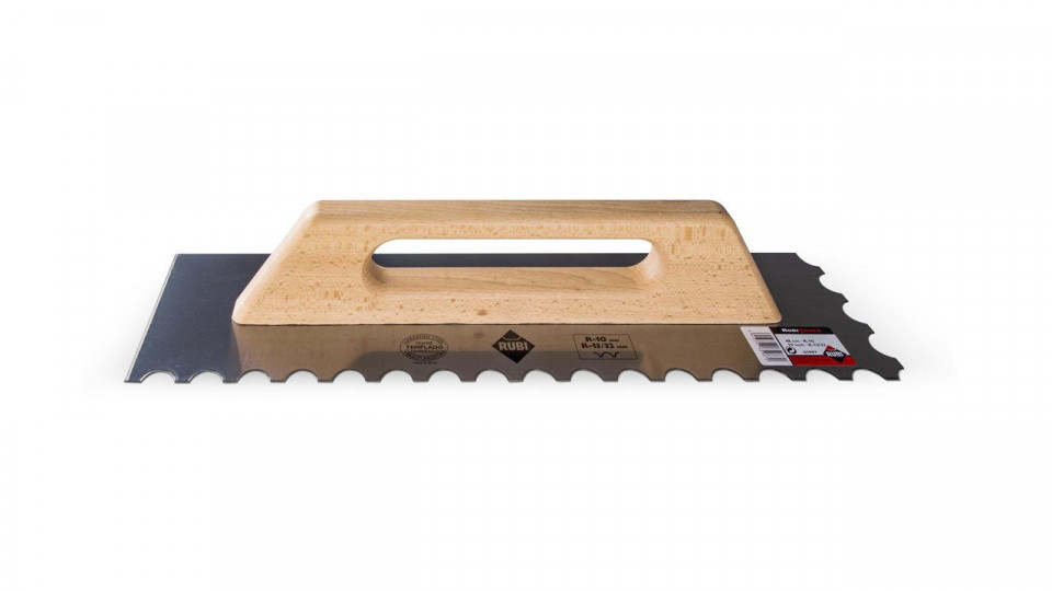 Gletiera dintata cu maner din lemn 48cm, r-10mm - rubi-65987