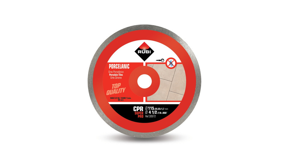 Disc diamantat pt. gresie portelanata 115mm, cpr 115 superpro - rubi-30972