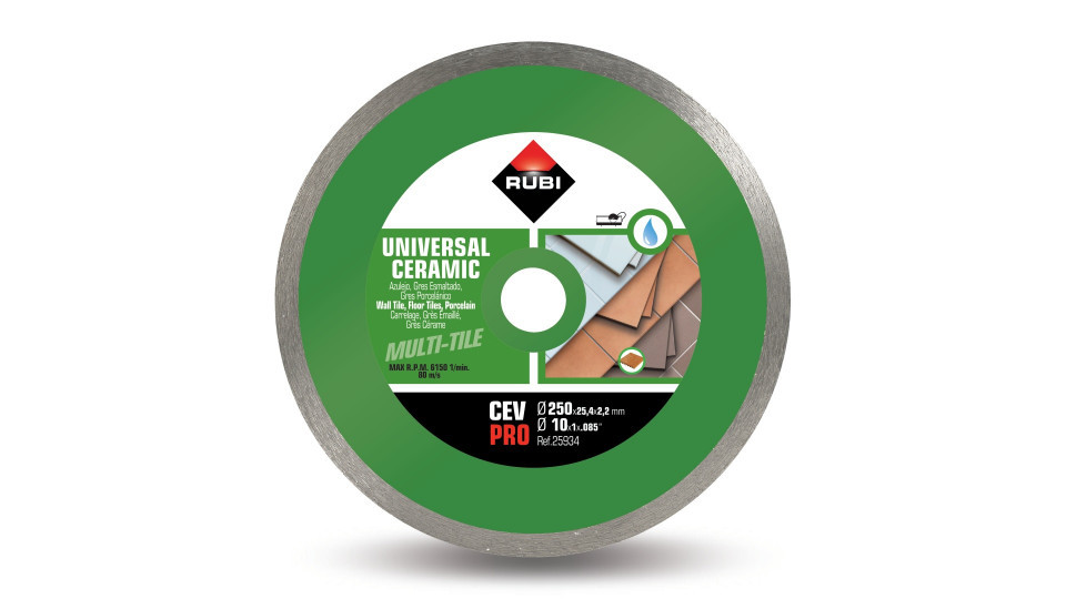 Disc diamantat pt. gresie si faianta 250mm, cev 250 pro - rubi-25934