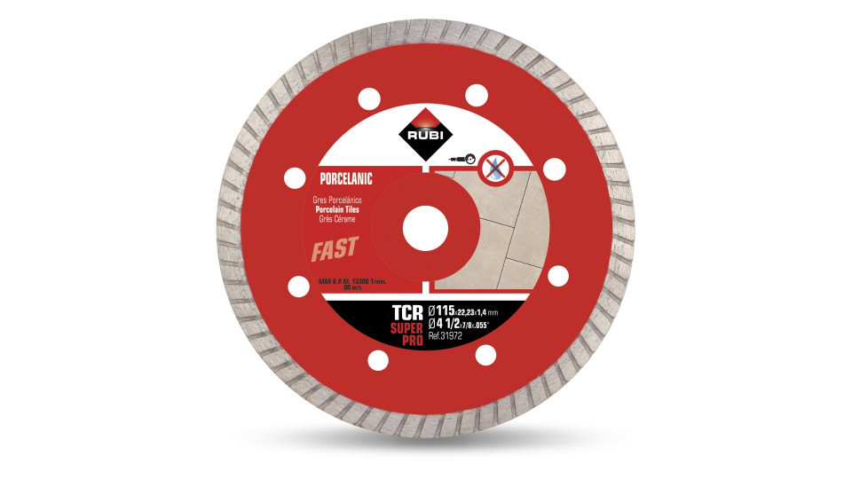 Disc diamantat pt. gresie portelanata 115mm, tcr 115 superpro - rubi-31972
