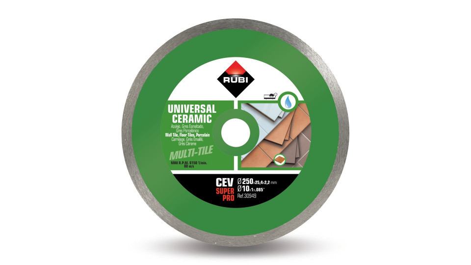 Disc diamantat pt. gresie si faianta 250mm, cev 250 superpro - rubi-30949