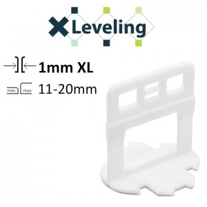 Distantiere XL autonivelare ( Clips XL ) pt. placi groase (11- 20 mm) - Rost de 1 mm - 100 buc - XLEV-PLC1XL100