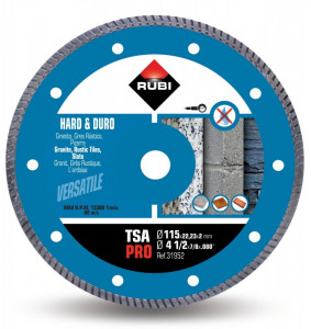 Disc diamantat pt. materiale foarte dure 115mm, TSA 115 Pro - RUBI-31952
