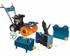 SET 4 in 1 Masina multifunctionala 6.5CP, 80cm - Konner & Sohnen - KS-7HP-MFM-80E-SET