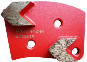 Placa cu segmenti diamantati pt. slefuire pardoseli - segment mediu (rosu) - # 40 - prindere M8 - DXDH.8508.13.44-L