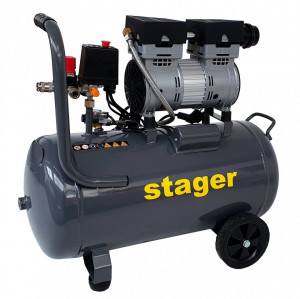 Stager HM0.75JW/50 compresor aer, 50L, 8bar, 135L/min, monofazat, angrenare directa, silentios