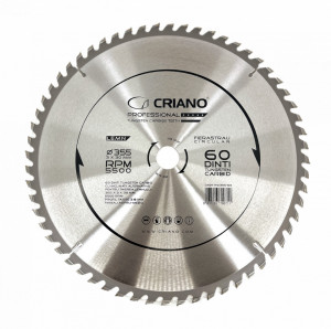 Disc Premium TCT - panza de fierastrau circular pentru taiat lemn, 355x30/25,4/20 cu 60 dinti din carbura de tungsten (vidia) - DXDY.PW355-60