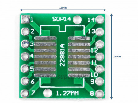 Carte adaptateur SOP14 SSOP14 / DIP14