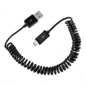 Kabl USB2.0 A muški-mikro USB B muški spiralni 0.45m