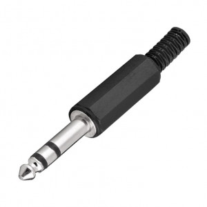 Klink konektor 6.3mm muški stereo plastični