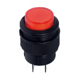 Prekidač za montažu na šasiju 3A 250VAC 16mm crveni