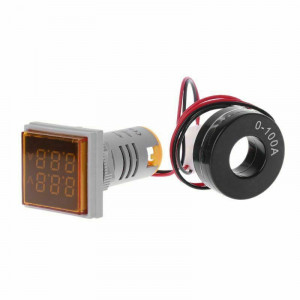 LED ampermetar/voltmetar 22mm žuti