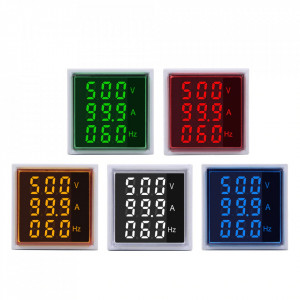 LED ampermetar/voltmetar/frekvencmetar 22mm žuti