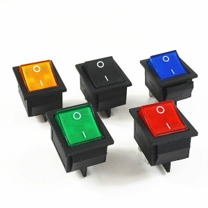 Prekidač 30X22mm 2xon-off 16A 250VAC crveni