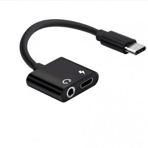 Kabl adapter USB C muški-3.5mm stereo ženski+USB C ženski