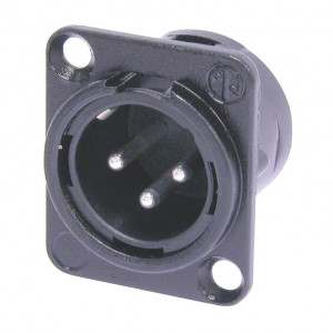 XLR M 3P ugradni crni NC3MDL1-B