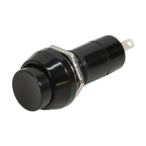 Prekidač za montažu na šasiju 3A 250VAC 12mm okrugli crni