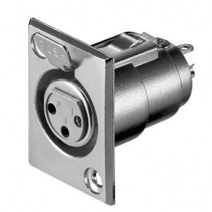 XLR konektor 3P ženski za šasiju