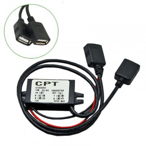 DC-DC konvertor 12VDC na 5VDC 3A sa dva USB priključka