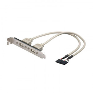 Kabl 2xUSB2.0 A F (panel)-2xDuPont 5P 0.2m