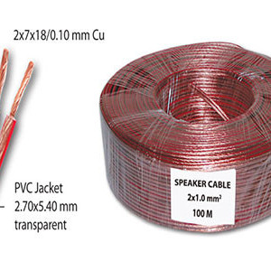Kabl za zvučnike 2x1.0mm2 providni CCA