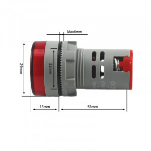 LED voltmetar 60-500VAC 22mm crveni
