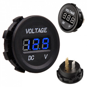 Vodootporni LED voltmetar za auto plavi